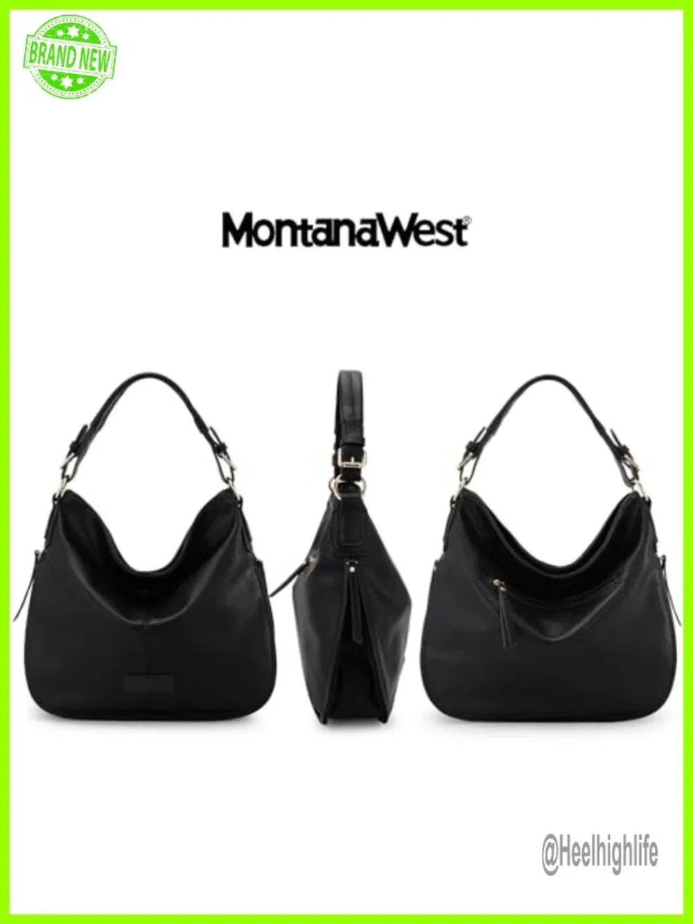 Vegan Leather Hobo Shoulder Bag Crossbody Purse with Zipper Pockets
